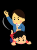 ハンガーで足の裏を叩かれるむーちょGIF.gif